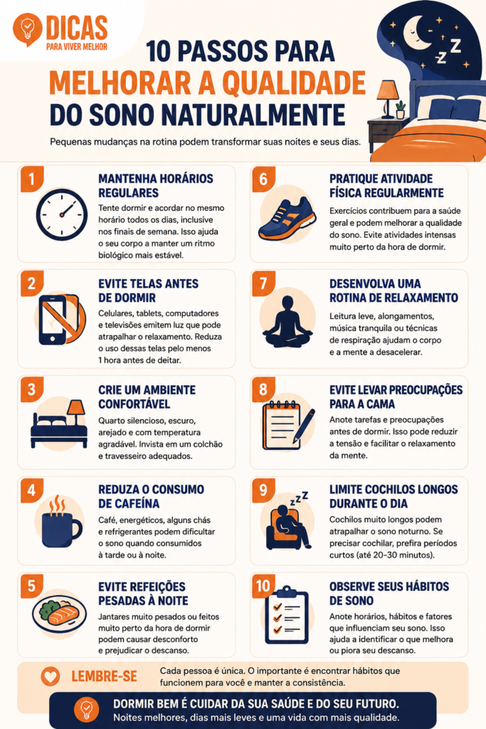 Infográfico Como Melhorar a Qualidade do Sono Naturalmente